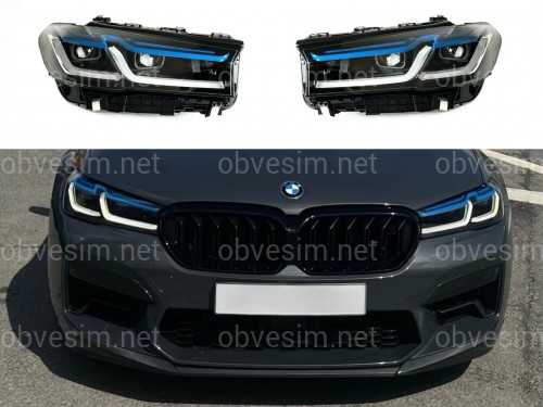 Фары стиль Laser LCI 2020+ рестайлинг для BMW G30 / G31 2016-2020 2шт. с заменой бампера на 20+