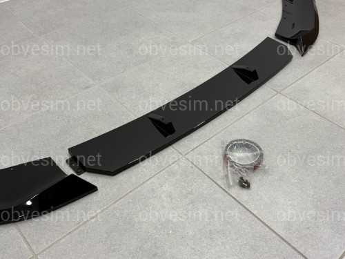 Юбка накладка переднего бампера M Performance BMW 5 series G30 G31 2017-2020 , черный глянец
