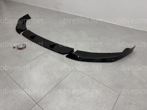 Юбка накладка переднего бампера M Performance BMW 5 series G30 G31 2017-2020 , черный глянец