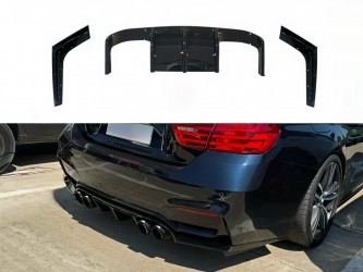 Накладка заднего бампера диффузор M-Vorsteiner к бамперу M4 для BMW 4 series F32 F33 F34 2013-2020 ABS пластик, цвет черный глянец