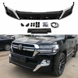 Обвес юбка переднего бампера Executive Lounge 2021+ для Toyota Land Cruiser 200 2016-2022, цвет черный