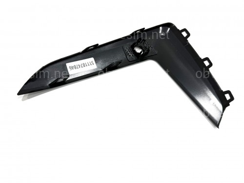 Правая накладка решетки бампера M Performance 51118747846 для BMW 5 series G30 G31 2020-2023 рест.