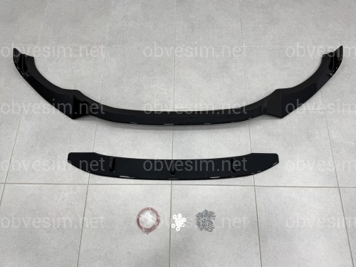 Юбка накладка переднего бампера M Performance BMW X3 G01 / X4 G02 2018-2021, ABS пластик цвет черный глянец