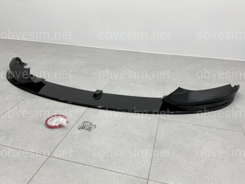 Юбка переднего бампера M Paket для BMW 4 series F32 F33 F36 2013-2020 ABS пластик, черный глянец