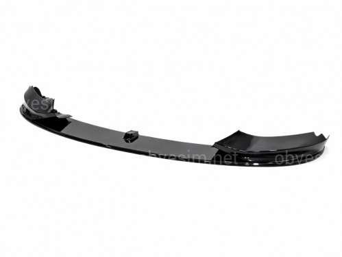 Юбка переднего бампера M Paket для BMW 4 series F32 F33 F36 2013-2020 ABS пластик, черный глянец