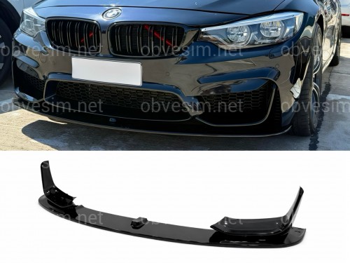 Юбка переднего бампера стиль M4 для BMW 4 series F32 F33 F36 ABS пластик, черный глянец