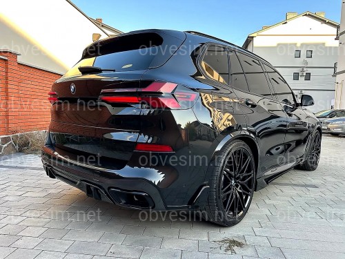 Диффузор заднего бампера M Performance BMW X5 G05 2018+ ABS пластик, цвет черный глянец