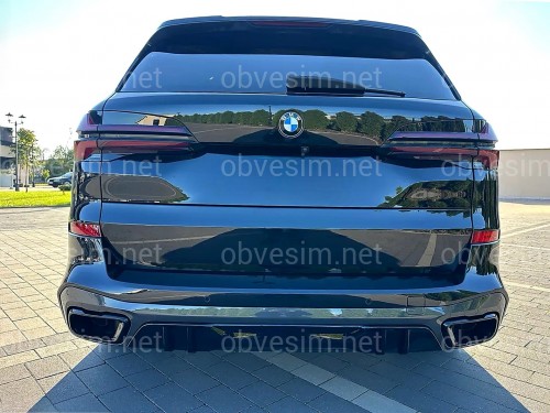 Диффузор заднего бампера M Performance BMW X5 G05 2018+ ABS пластик, цвет черный глянец