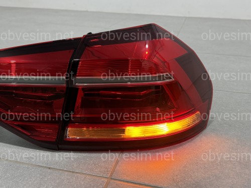 Задние LED фонари Volkswagen Passat B8 USA 2015-2019 (ЖЕЛТЫЙ ПОВОРОТНИК)