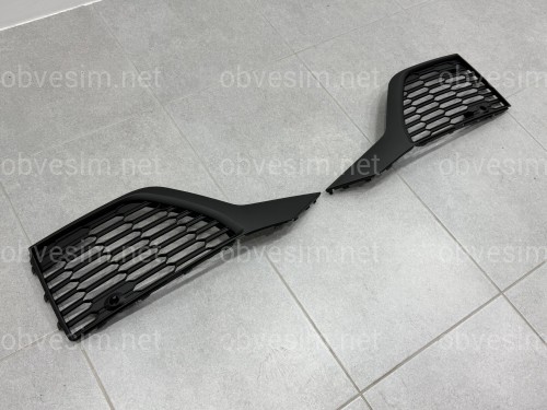 Решетки бампера S-Line BLACK для Audi Q7 2020-2024 2шт, левая 4M0 890 681 B / правая 4M0 890 682 B