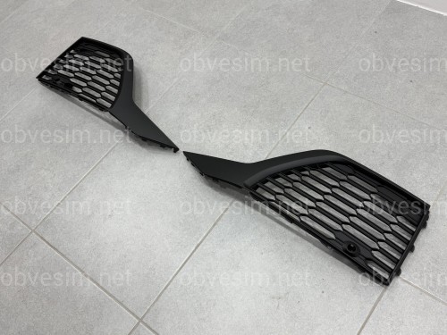 Решетки бампера S-Line BLACK для Audi Q7 2020-2024 2шт, левая 4M0 890 681 B / правая 4M0 890 682 B
