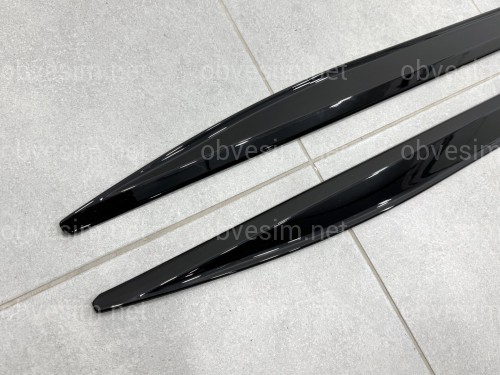 Лезвия под пороги M-Performance BMW 4 series G22 2020- 2шт. черный глянец