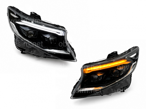 FULL LED фары стиль OEM 2023+ для Mercedes W447 Vito / V-class / Metris 2014-, комплект 2шт.