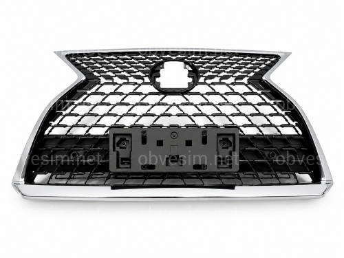 Решетка радиатора с хромом Lexus RX 2019-2022 полуматовый хром