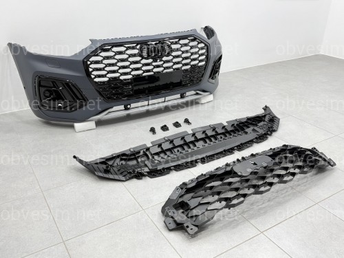 Бампер передний в сборе S-Line BLACK для Audi Q5 Sportback 2021-2024