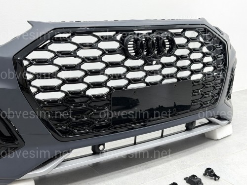 Бампер передний в сборе S-Line BLACK для Audi Q5 Sportback 2021-2024