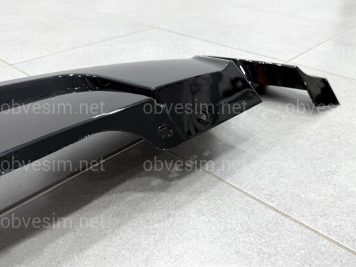 Диффузор накладка заднего бампера M-Performance BMW 5 series F10 2010-2016 под две одинарные выхлопные трубы 0---0, черный глянец