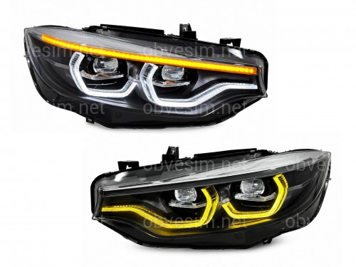 Фары FULL LED для BMW 4 series F32 F33 F36 F80 2013-2016 2шт. комплектные с блоками, КСЕНОН 7 PIN АПГРЕЙД В LED