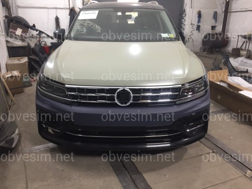 Передний бампер в сборе с арками R-Line Volkswagen Tiguan 2017-2021