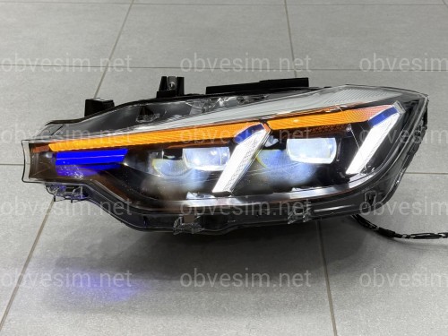 Фары FULL LED 2 линзы BMW 3 series F30 F31 2012-2018 2шт, ГАЛОГЕН В ЛЕД