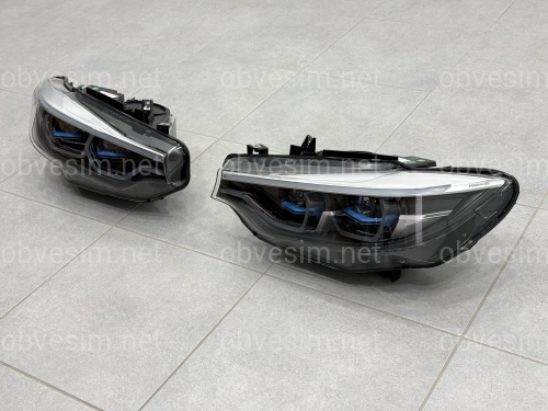 Фары в стиле LASER для BMW 4 series F32 F33 F36 F80 2016-2020 2шт. комплектные с блоками, КСЕНОН 6 PIN В LED