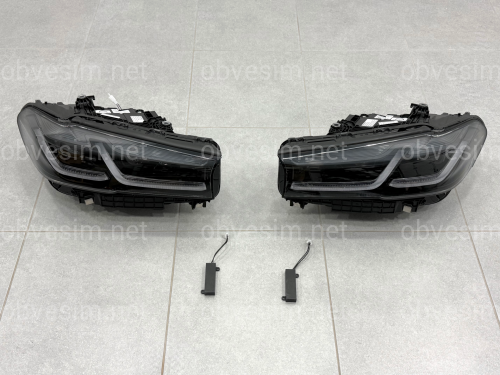 Фары Shadow Line LED LCI 2020+ для BMW G30 / G31 2016-2020 2шт. с заменой бампера на 20+ , 2 РЕЖИМА ДХО БЕЛЫЕ / ЖЕЛТЫЕ