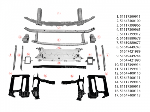 Панель передняя в сборе для BMW X3 G01