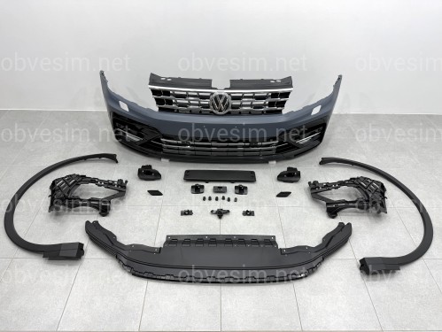 Передний бампер в сборе с арками R-Line Volkswagen Tiguan 2017-2021