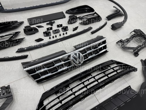 Передний бампер в сборе с арками R-Line Volkswagen Tiguan 2017-2021
