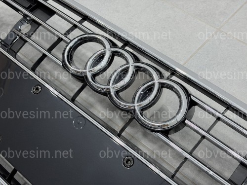 Решетка радиатора ПОД РАДАРЫ Audi A6 C8 2018+ темно-серая с хромом