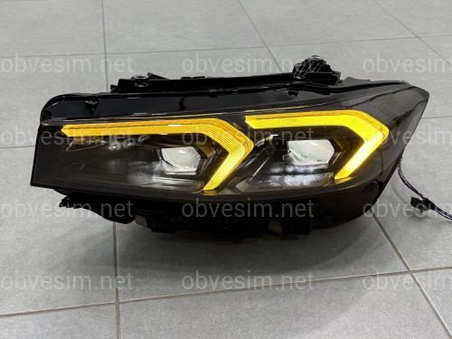 Фары LCI 2022+ рестайлинг Shadow Line для BMW G20 / G21 2019-2022 2шт. с заменой бампера на 22+ / 2 РЕЖИМА ДХО БЕЛЫЕ / ЖЕЛТЫЕ