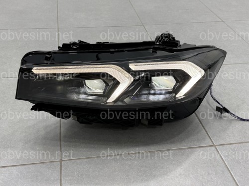 Фары LCI 2022+ рестайлинг Shadow Line для BMW G20 / G21 2019-2022 2шт. с заменой бампера на 22+ / 2 РЕЖИМА ДХО БЕЛЫЕ / ЖЕЛТЫЕ