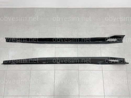 Лезвия под пороги Paradigm длинные BMW X5 G05 F95 2018- 2шт. ABS черный глянец