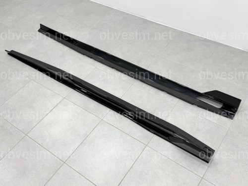 Лезвия под пороги Paradigm длинные BMW X5 G05 F95 2018- 2шт. ABS черный глянец