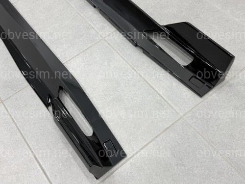 Лезвия под пороги Paradigm длинные BMW X5 G05 F95 2018- 2шт. ABS черный глянец