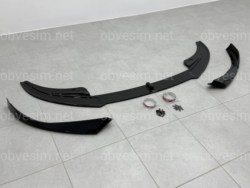 Юбка переднего бампера AC Schnitzer BMW 4 series G22 2020+ ABS пластик, черный глянец
