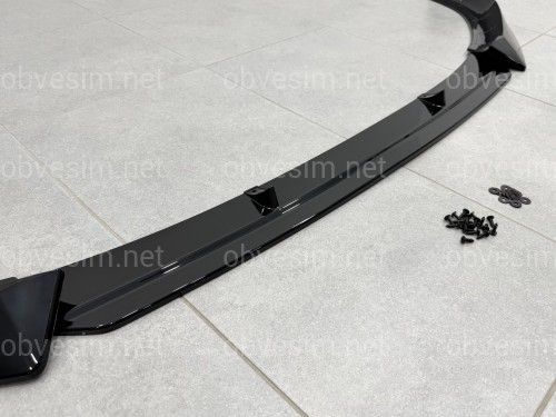 Юбка переднего бампера M-Performance для BMW X1 U11 U12 2022- ABS пластик, черный глянец
