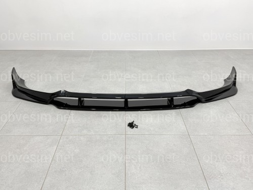 Юбка переднего бампера M paket Paradigm Black Knight для BMW X6 G06 2018-2022, цвет черный глянец