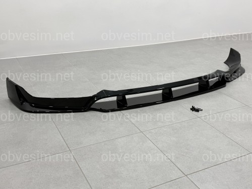 Юбка переднего бампера M paket Paradigm Black Knight для BMW X6 G06 2018-2022, цвет черный глянец