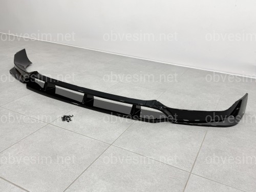 Юбка переднего бампера M paket Paradigm Black Knight для BMW X6 G06 2018-2022, цвет черный глянец