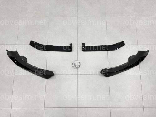 Юбка переднего бампера M paket LCI Paradigm Black Knight для BMW X6 G06 2023+, цвет черный глянец