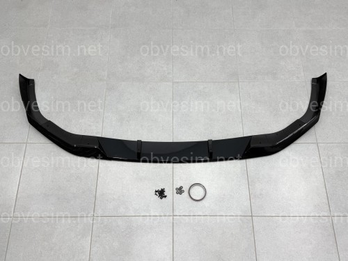Накладка юбка переднего бампера M-Paket LCI для BMW 5 series G30 2020-2023, черный глянец