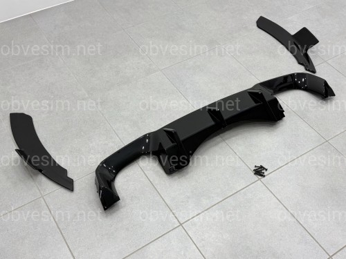 Накладки диффузора заднего бампера для BMW X5M F85 2014-2018 ABS пластик, черный глянец