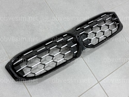 Решетка радиатора соты Black / Silver BMW 3 series G20 G21 LCI 2022+ 51135A35800