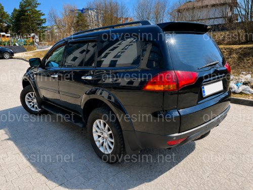 Спойлер козырек Mitsubishi Pajero Sport 2008-2016 ABS пластик, черный глянец