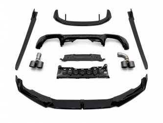 Комплект обвеса M-Performance (юбка, диффузор, лезвия, спойлер, трубы) для BMW X3 G01 LCI 2022-2024, цвет черный глянец