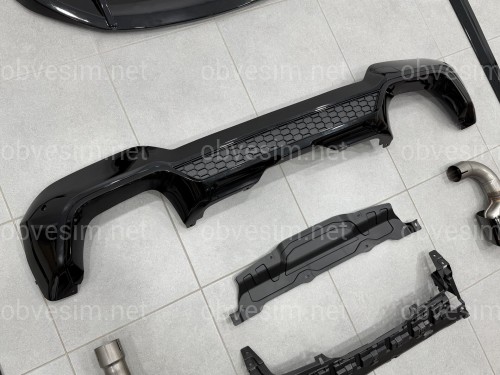Комплект обвеса M-Performance (юбка, диффузор, лезвия, спойлер, трубы) для BMW X3 G01 LCI 2022-2024, цвет черный глянец
