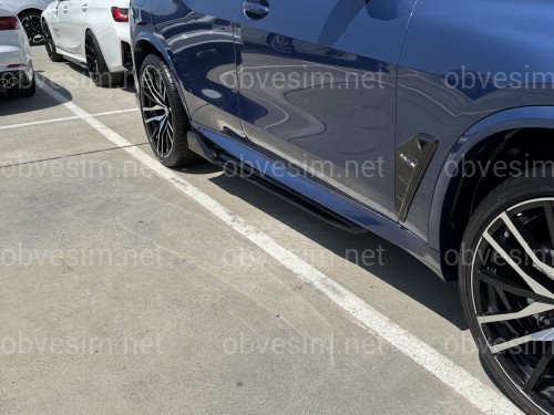Лезвия под пороги M-Perfomance BMW X5 G05 F95 2018- 2шт. ABS пластик, цвет черный глянец