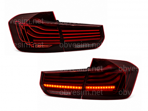 Задние LED фонари стиль CSL для BMW 3 series F30 2012-2018 красные, комплект 4шт.