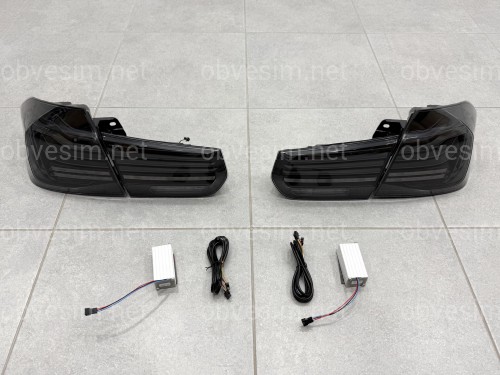 Задние LED фонари стиль CSL для BMW 3 series F30 2012-2018 дымчатые, комплект 4шт.